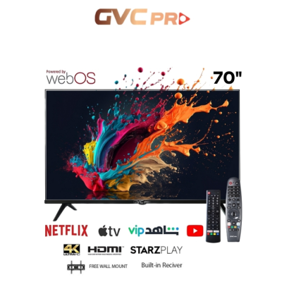شاشة جي في سي برو، 70 بوصة، سمارت، دقة 4K، نظام webOS، رسيفر داخلي، موديل GVC-70WS7200 - WBOS