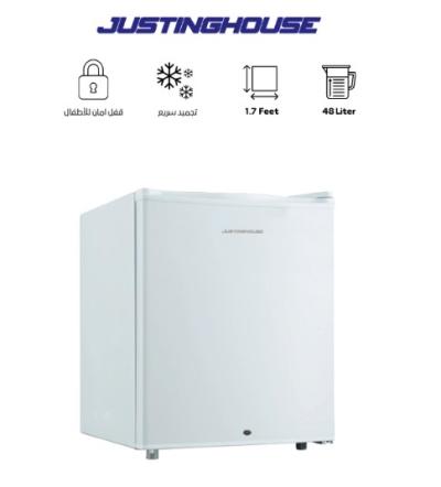 ثلاجة باب واحد ثلج JSRF-49D JUSTNGHOUSE ابيض 1.7 قدم 48 لتر