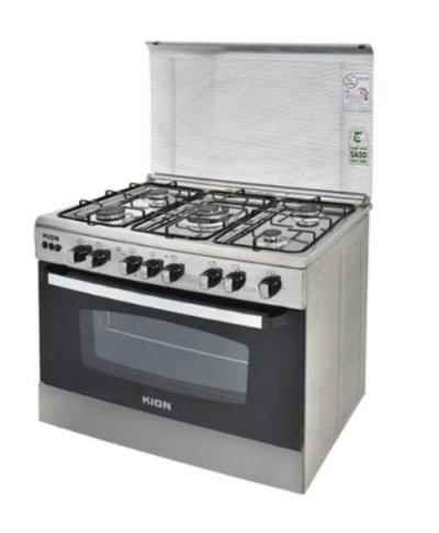 فرن غاز كيون 60*90 سم 5 عيون اشعال ذاتي ستيل KFS9060AD